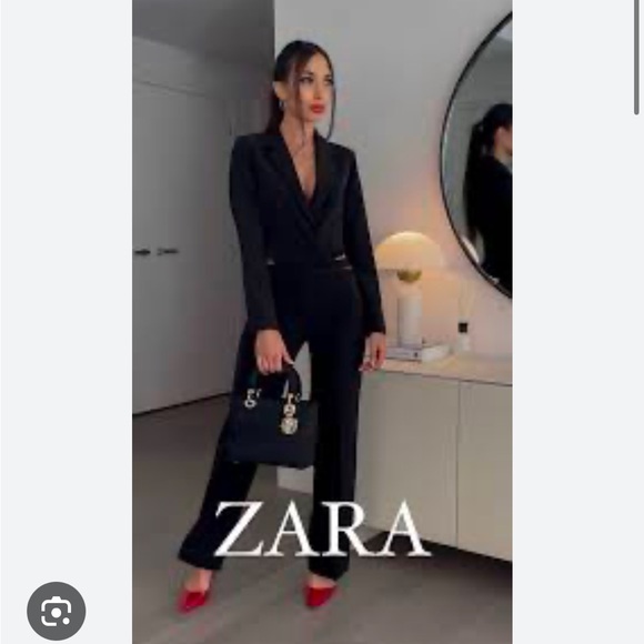 ZARA CUT OUT JUMPSUIT BLAZER WITH BELT - Picture 7 of 9